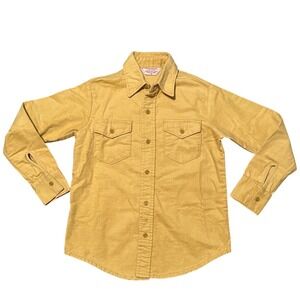 Vintage Frostproof Sanforized Mens Work Shirt Mustard Yellow Cotton Size‎ M